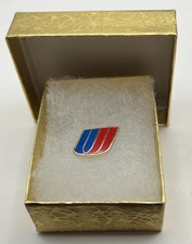 United Airlines Tulip Logo Lapel Pin Small Cloisonné Repro Gift - small picture