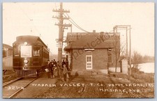 K11/ Lagro Indiana RPPC Postcard c10 Trolley Streetcar Wabash Valley Depot 29 picture