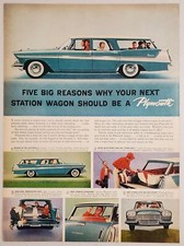 1958 Print Ad Plymouth Station Wagon Five Big Reasons Family Trip picture