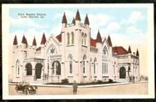 First Baptist Church Lake Charles Postcard SH Kress picture