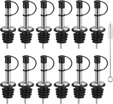 12PCS Stainless Steel Bottle Pourers, Liquor Pour Spouts Set with Caps Pourers picture