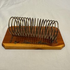 Menomonie,  Wisconsin Vintage Wooden  Plaque Letter Holder w/ Metal Spiral Coil picture