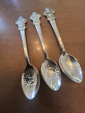 Vintage Rolex Bucherer Switzerland Lucerne Lugano 3  Collector Souvenir Spoons picture