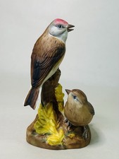 RARE Vintage Royal Worcester Fine Bone China Linnets Bird Pair Figurine No.3365 picture