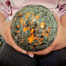 4.62LB Natural Yooperlite Flame Stone Sphere Strong UV Glow Crystal Ball healing picture