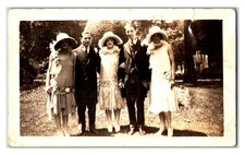 Original 1920s - Men and Ladies In Flapper Dress Snap Shot Photo (4.5in X 2.5in) picture