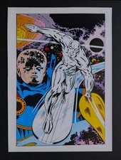 1970's Kirby Silver Surfer poster: 1978 Marvel Comics Fantastic Four 72 pin-up picture