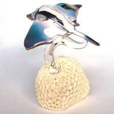 Manta Ray Figurine of Hand Blown Glass 24K Gold Coral picture