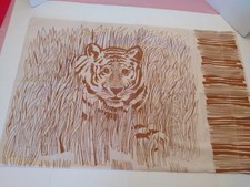 Vintage 1 Pillowcase Standard Percale Tiger Animals Cannon Monticello USA picture