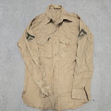 Vintage 1957 USMC Khaki Cotton  Shirt 15 Martin Mfg Co Lance Corporal Cold War picture
