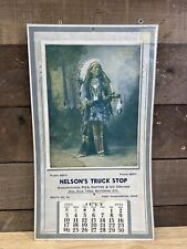 Vintage 1955 Nelson’s Truck Stop Calendar Blackman Arapahoe Indian Print  picture