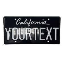EMBOSSED CA California Style US License Plate Black & Yellow Custom Reflective picture