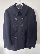 Vintage 1940s WWII US Navy 10-Button Wool Peacoat Corduroy Pockets Size 36 picture
