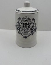 Fortnum & Mason Porcelain Jar Vintage Black And White Ornate 1707  Lid Stamped picture