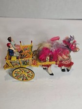Vintage Italian Sicilian Folk Art Miniature Cerrito Horse Cart and People picture