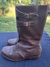 WW2 British Officers Double Buckle Boots Dated 1945 Size 8 Ammo Dispatch Rider picture