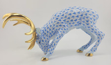 Herend Stag / Deer With Legs In ***BRAND NEW*** BLUE FISHNET VHB 15593 picture