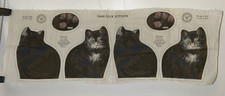 Antique 1892 Arnold Print Works Original GOOD LUCK KITTENS Cat Linen Fabric Panl picture