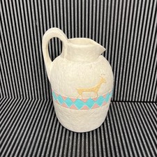 1980's Rare Vintage Southwestern-style hand painted decorative ceramic Pitcher picture