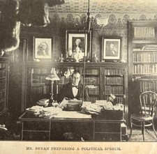 Hon Wm Bryan Prepares Speech 1900 Print New Declaration History Struggle DWD20 picture
