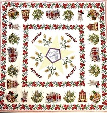 VTG Mid to Late 20th Century Portuguese Azores Folk Art Tablecloth/Wall Hanging picture