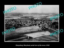 OLD LARGE HISTORIC PHOTO SHARPSBURG MARYLAND AERIAL VIEW OF THE TOWN c1940 picture