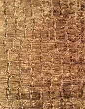 Duralee Cognac Brown Embossed Animal Skin Chenille Upholstery Fabric BY THE YARD picture