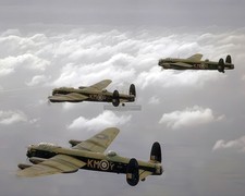 8x10 Three Avro Lancaster Bs In Flight Glossy Photo Print HT4136844 picture