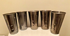 Vintage Lot of 5 Stainless Steel Hamilton Beach Milkshake Malt Mixer Cups picture
