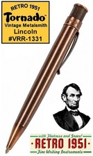 Retro 51 #VRR-1331 / Lincoln Copper, Lucky Penny Rollerball Tornado Pen  picture