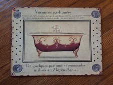 Retro-Style Metal French Bathroom Sign - Vacances Parfumees (Fragrant Holidays)  picture