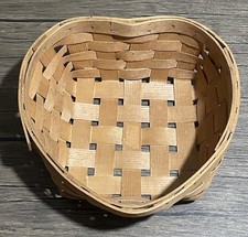 Vintage Peterboro Basket Co 1854 Heart Shaped Ash Wood Slat USA New Hampshire picture