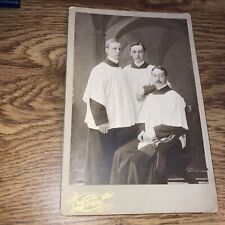 Antique Cabinet Photo 3 Priests or Church Choir Men Rockwood Studio Broadway NY picture