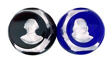 Franklin Mint Cameos Crystal King Louis XVI Ben Franklin Vtg 75 Paperweight  picture