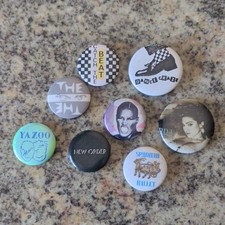 Vintage 1980s Music Pinback Button Lot (8pc) - Madonna, New Order Spandau Ballet picture