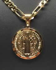 Gold Plated Saint Benedict Medal Pendant Necklace 26