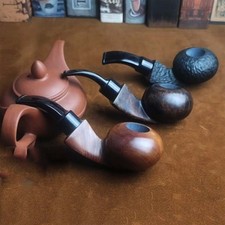 Classic Briar Wood Apple Pipe Handmade Old-fashioned Solid Wood Pipes 9mm filter picture