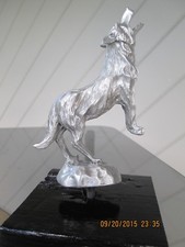 rare wolf howling coyote yellowstone ratrod hotrod car hood ornament  picture
