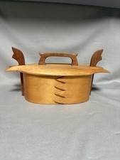 Vintage 1973 KNUDSEN Norwegian Bentwood Tine Box Wood Folk Art Scandinavian picture