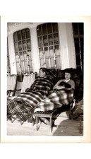 1930s Ocean Liner Photograph-Couple on Deck-Steamship Promenade Travel & Style picture