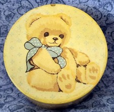 Tienshan Country Bear Lacquer Trinket Box Small Round Removable Lid PLEASE READ picture
