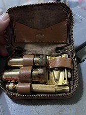c 1950s Naylon by La Cross Golden Brass Razor Shaving Kit Set With Case - USA picture