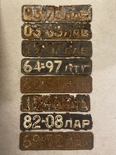 Number License Plate SET USSR Soviet Russia Latvia Lithuania 8x Poor Condition picture