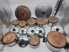 Vintage Revere Ware 1801 Copper Bottom Cookware Pots & Pans 16 Piece Set picture