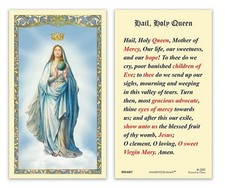Hail Holy Queen Laminated Holy Card Catholic Fatih Mother of Jesus picture