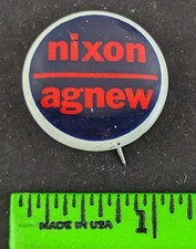 Vintage 1960s President Richard Nixon VP Agnew Campaign Political Pinback Pin picture