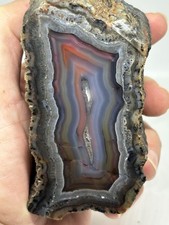 529g Agate Specimen, Natural Chalcedony Geode with Blue-Grey and Orange picture