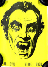vtg Dr Doctor Evil Stage Show Poster #2 Dracula Vampire Circus Sideshow picture