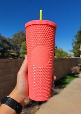 NEW Starbucks 2022 Holiday Pastel Pink Studded Tumbler Yellow Straw CUP 24oz picture