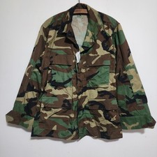 Vintage 1996 US Army Woodland Camo BDU Jacket Shirt Medium Extra Short Ripstop picture